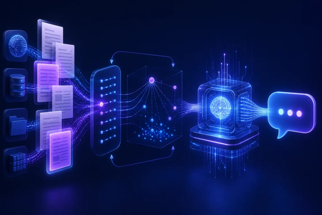 How does a retrieval-augmented generation (RAG) chatbot use retrieved documents to answer a question?