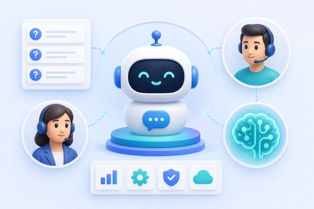What is a customer support bot, and how does it differ from live chat software or an AI agent?