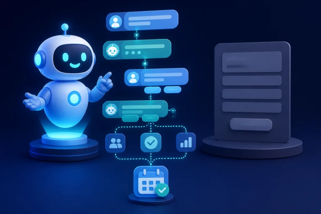 What is a lead-qualification chatbot, and how does it differ from a traditional contact form?