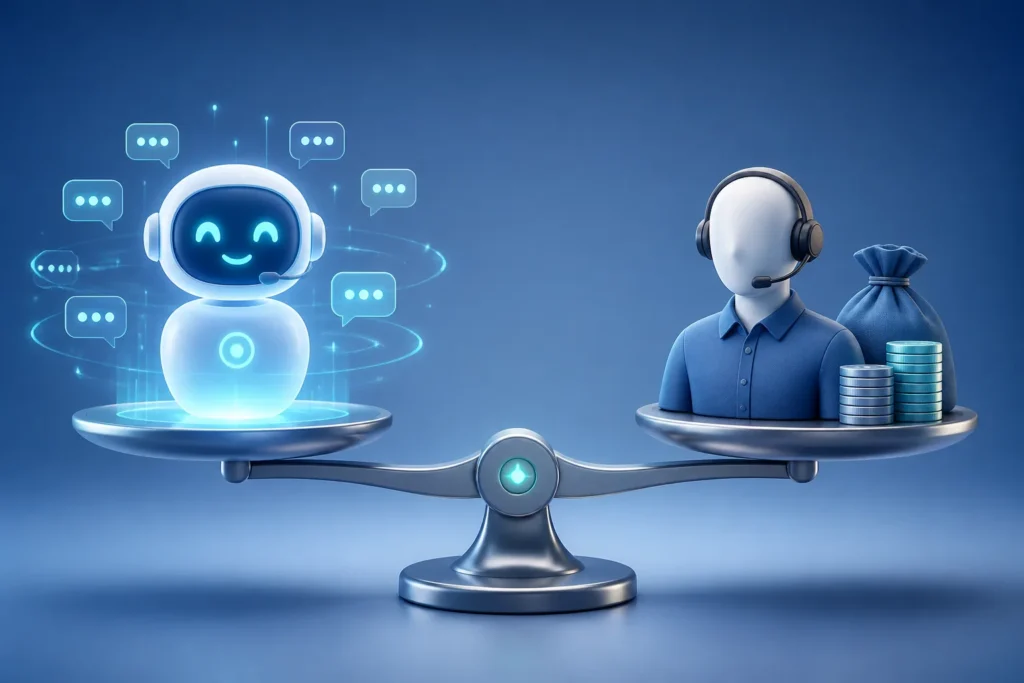 What is the Customer Support Bot Cost Compared to a Human Support Hire, and what counts as a bot?