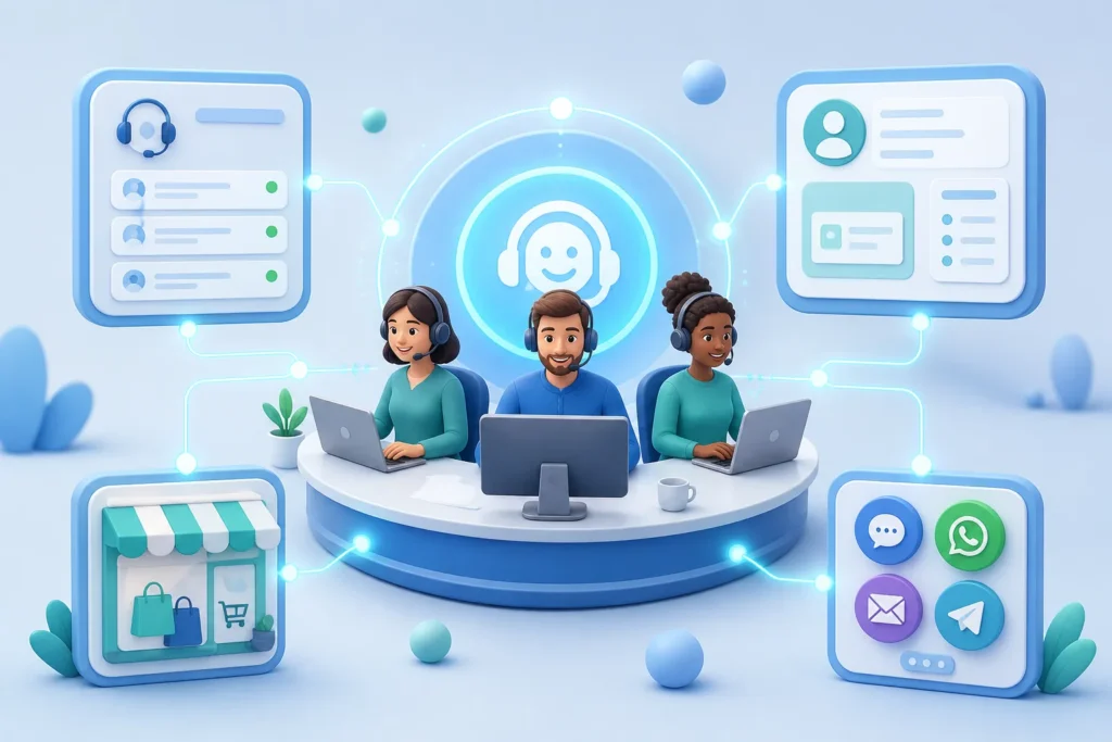 Which platforms connect with common small-team help desks, CRMs, ecommerce tools, and messaging channels?
